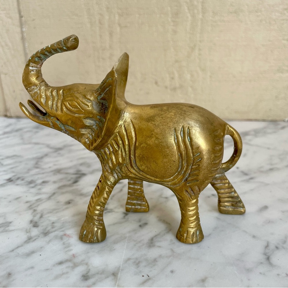Vintage Brass Elephant Figurine - Picture 2 of 3
